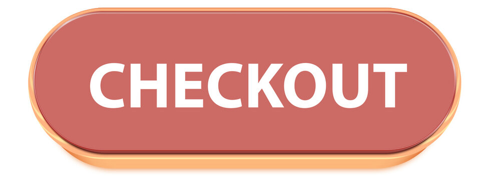 Glossy Red Rounded Rectangle Checkout Button UI Element for Online Store and E-commerce Cart