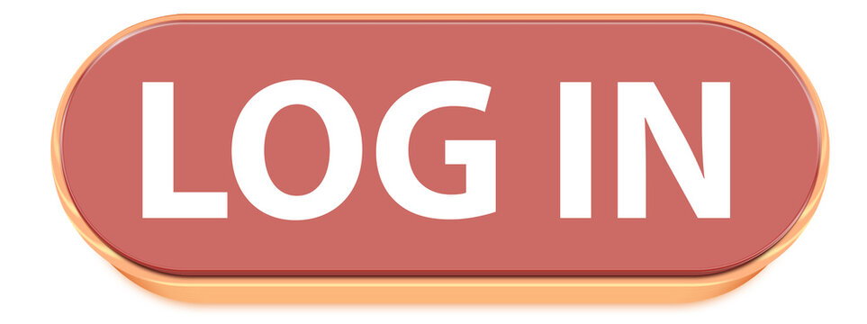 3D Glossy Red Rounded Rectangle Log In Button UI Element for Website and App Authentication