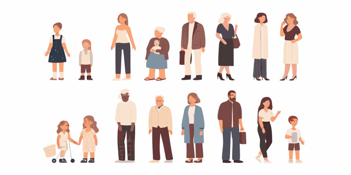 Human Life Stages Illustration Vector People Across Generations
