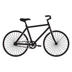 Fototapeta premium Simple line art bike symbol in monochrome flat design style for universal use