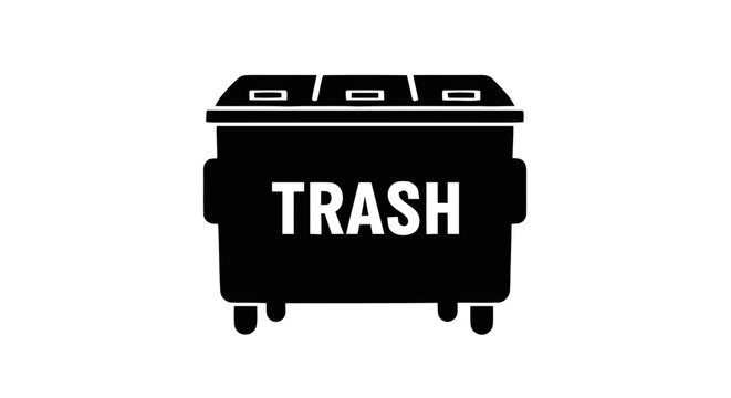 Vector illustration of trash dumpster icon on a transparent background