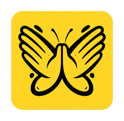 Fototapeta premium PNG Hands form butterfly symbol.