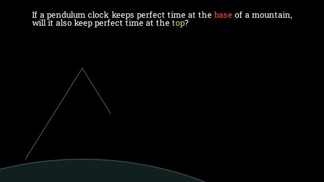 A pendulum clock at the base and top of mountain