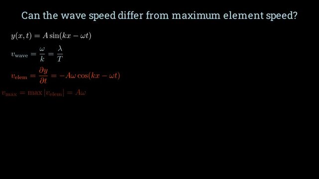 Can wave speed differ from maximum element speed