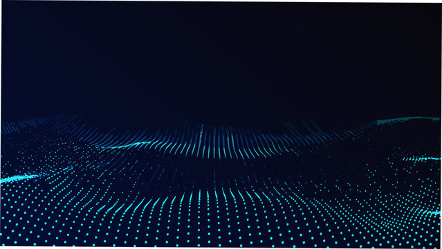 Blue dot pattern depicting undulating waves a digital vector illustration on a dark background abstract background aquatic pattern azure dots background image blue gradient blue hue blue particles