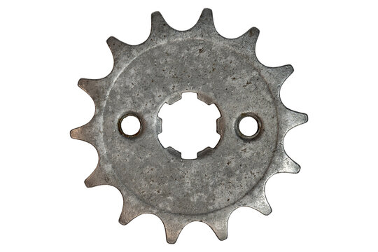 Industrial twelve tooth steel sprocket gear with central mounting holes