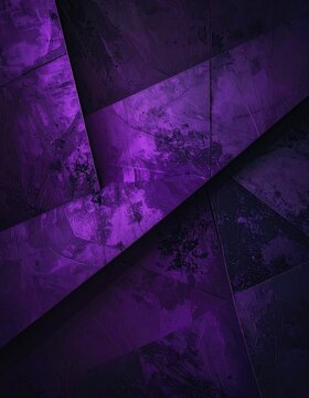 Abstract geometric planes in deep purple with textured surfaces.