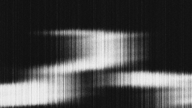 Black and white glitch texture background with vertical lines and analog static noise