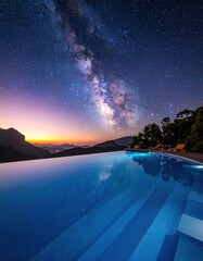 Obraz premium Night sky pool