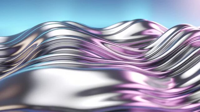 Wavy Metallic Surface with Purple and Blue Reflections
