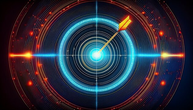 digital arrow in center of target ai generated