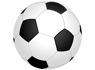 Fototapeta premium Classic black and white soccer ball with smooth lighting isolated on white.
