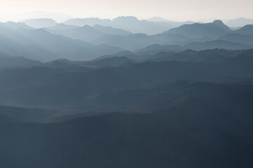 Scenic view of rocky Sinai mountains at sunrise © Indre
