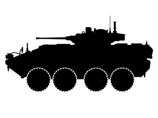 armored vehicle silhouette on white background military © Design Bari