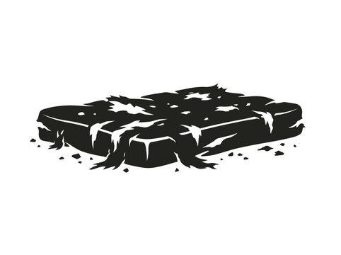 pile of coal silhouette on white background