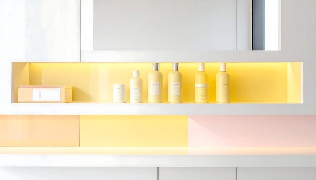 Minimalist yellow geometric pattern design background.