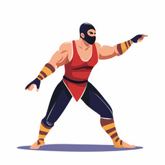 Obraz premium Martial Artist in Red and Black Outfit