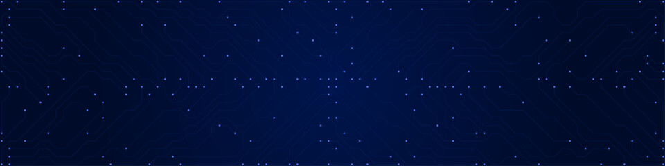 Obraz premium Dark blue digital circuit board pattern with glowing blue nodes and intricate pathways technology abstract