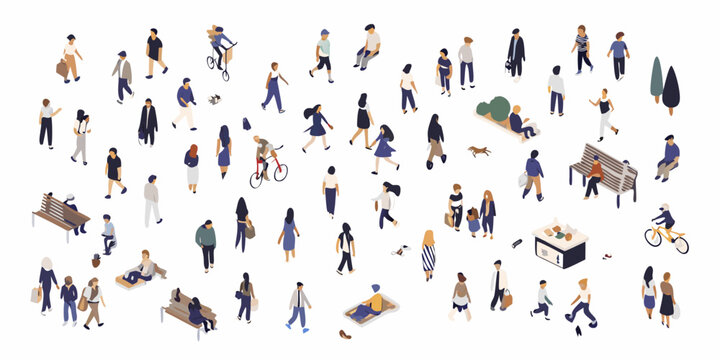Isometric People Collection A Flat Vector Illustration On White Background