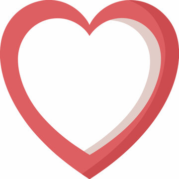 Red heart icon with layered outline and transparent background