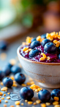 Smoothie bowl. Blueberry