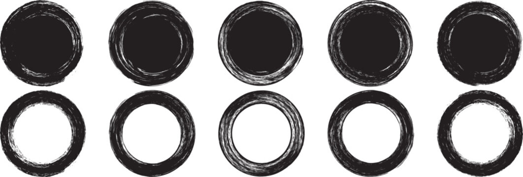Grunge round shapes. Grunge banner collection. Vector illustration.