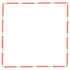 Obraz premium PNG frame with pencil surrounded in watercolor