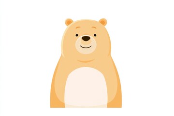 Obraz premium Cute brown bear standing and smiling with a simple background in a cartoon style design during daytime