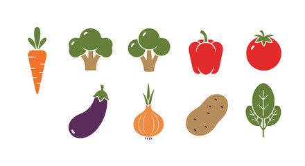 Fototapeta premium Colorful illustration of various vegetables.