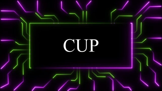 Circuit board with moving electrons and central processing unit CPU. Data flow on a motherboard. Glowing circuit boards and electronic components 4k Animation video on Black Background