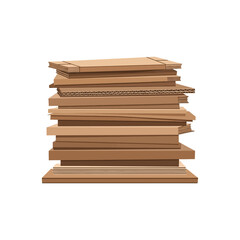 Stacked pile of diverse brown cardboard boxes, sheets, and cartons, symbolizing recycling, storage, and eco-friendly packaging © Fauziz Studio