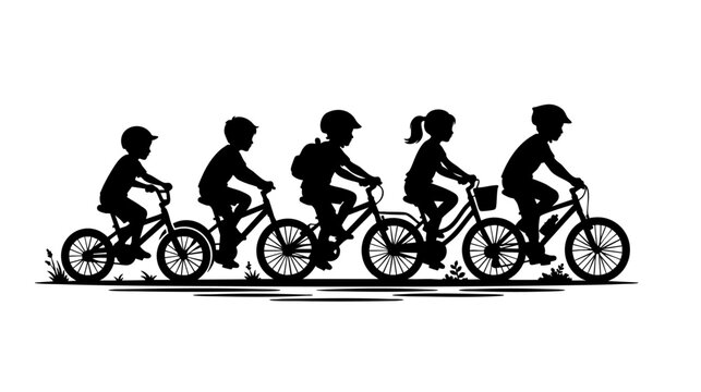 bike ride, parents and children, family outing, cycling family, healthy lifestyle, recreation, sports activity, outdoor fun, childhood, boys and girls, biking kids, family sport, weekend activity, nat