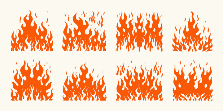 Orange Flame Illustrations Collection Vector Graphics With Dynamic Shapes