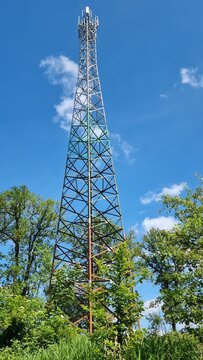telecommunication tower in the forest