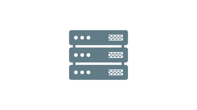 Server rack icon representing data storage and network technology
