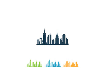 Fototapeta premium Real Estate Building Logo, City Buildings property house icon vector editable design