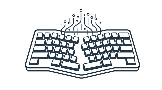 Computer keyboard with circuit board.