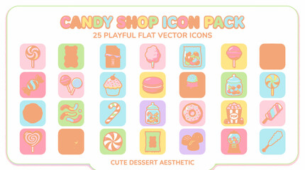 Obraz premium Colorful candy icons on white background.