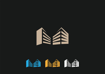 Obraz premium Real Estate Building Logo, City Buildings property house icon vector editable design