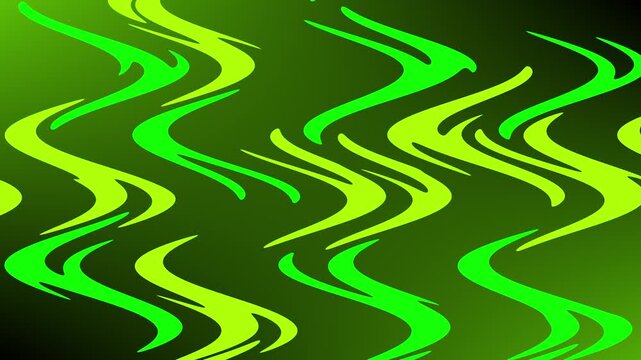 Abstract neon green flowing wave pattern background with organic digital motion