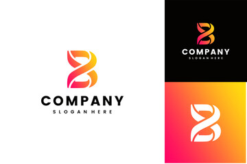 Dynamic and abstract letter B vector logo template featuring a vibrant gradient color palette, perfect for modern corporate branding, digital design assets, and innovative identity solutions © Solonia