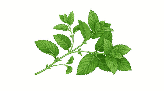 Fresh green mint leaf closeup.