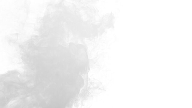 Abstract full screen white smoke wave with messy industrial steam pattern and heavy environmental fog effect isolated on transparent background