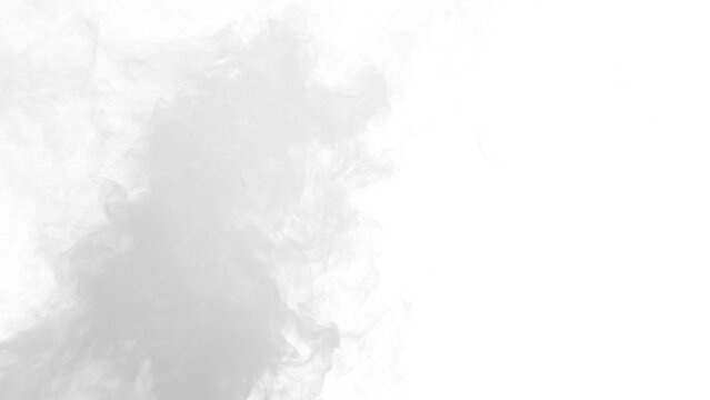 Abstract creative white smoke pattern with dynamic messy steam texture and full frame fog effect isolated on transparent background