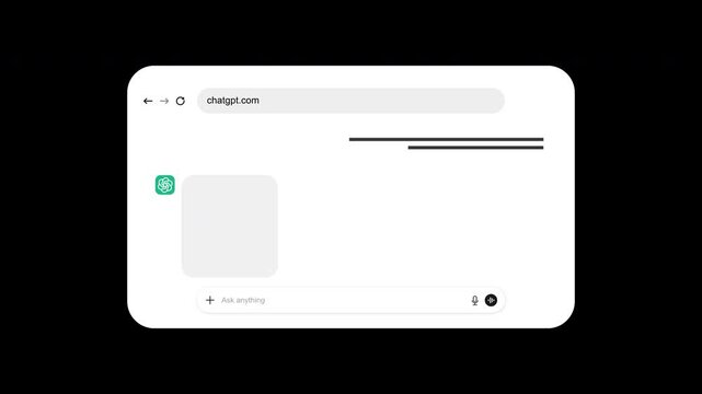 Animated 3D ChatGPT AI Image Generating Browser Concept | Alpha channel