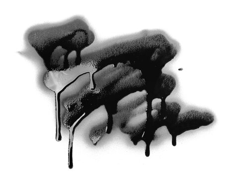 Graffiti, spray stain isolated on white