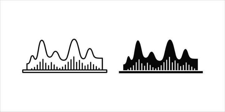 Black and white audio waveform with bars