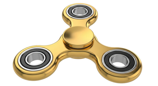 Golden Fidget Spinner with Bearings for Stress Relief and Mental Focus