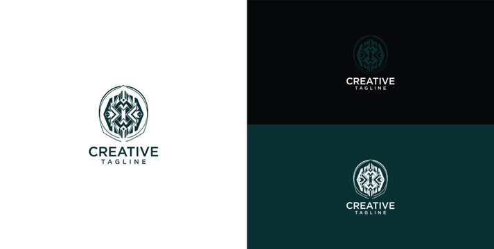 Modern abstract letter 'I' or 'T' monogram logo design within an ornamental shield emblem, representing strength, creativity, and unique identity for branding solutions