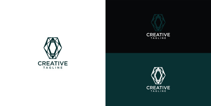 Abstract geometric logo design template featuring the word creative and tagline - minimalist and modern branding for businesses